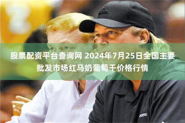 股票配资平台查询网 2024年7月25日全国主要批发市场红马奶葡萄干价格行情