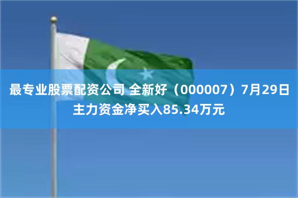 最专业股票配资公司 全新好（000007）7月29日主力资金净买入85.34万元