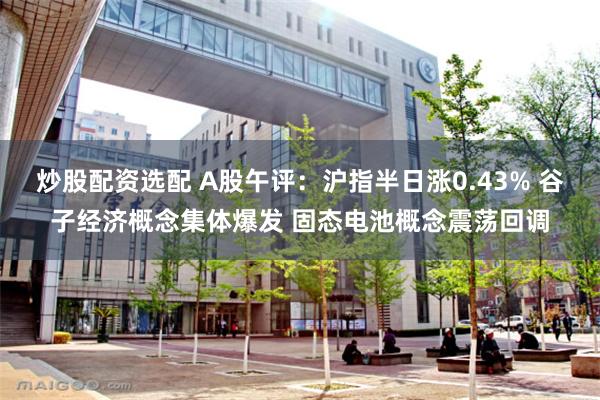 炒股配资选配 A股午评：沪指半日涨0.43% 谷子经济概念集体爆发 固态电池概念震荡回调