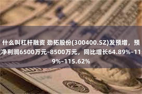 什么叫杠杆融资 劲拓股份(300400.SZ)发预增，预计年度净利润6500万元–8500万元，同比增长64.89%–115.62%